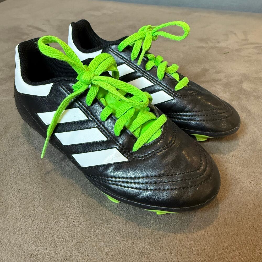 Adidas Goletto Soccer Cleats Black White Neon Green Boys Youth Little Kid Size 1